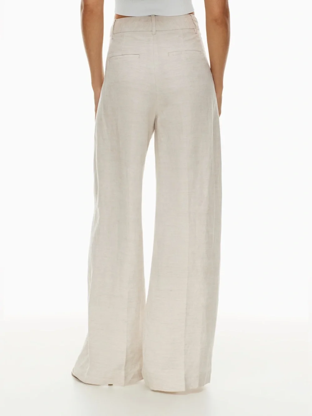Aritzia Wilfred The Effortless Pant Linen High-Waisted Wider-Leg Natural Ecru